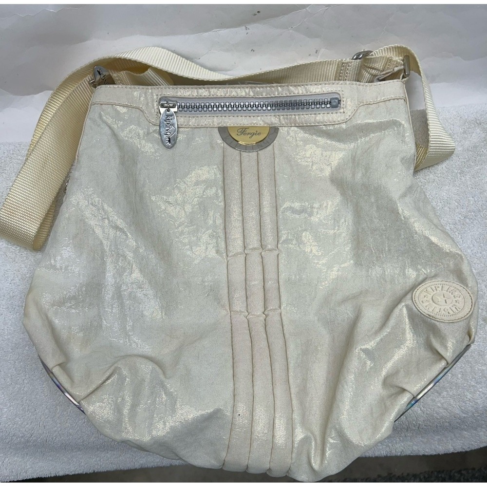 Fergie X Kipling Womens Off White Croosbody Purse Bag